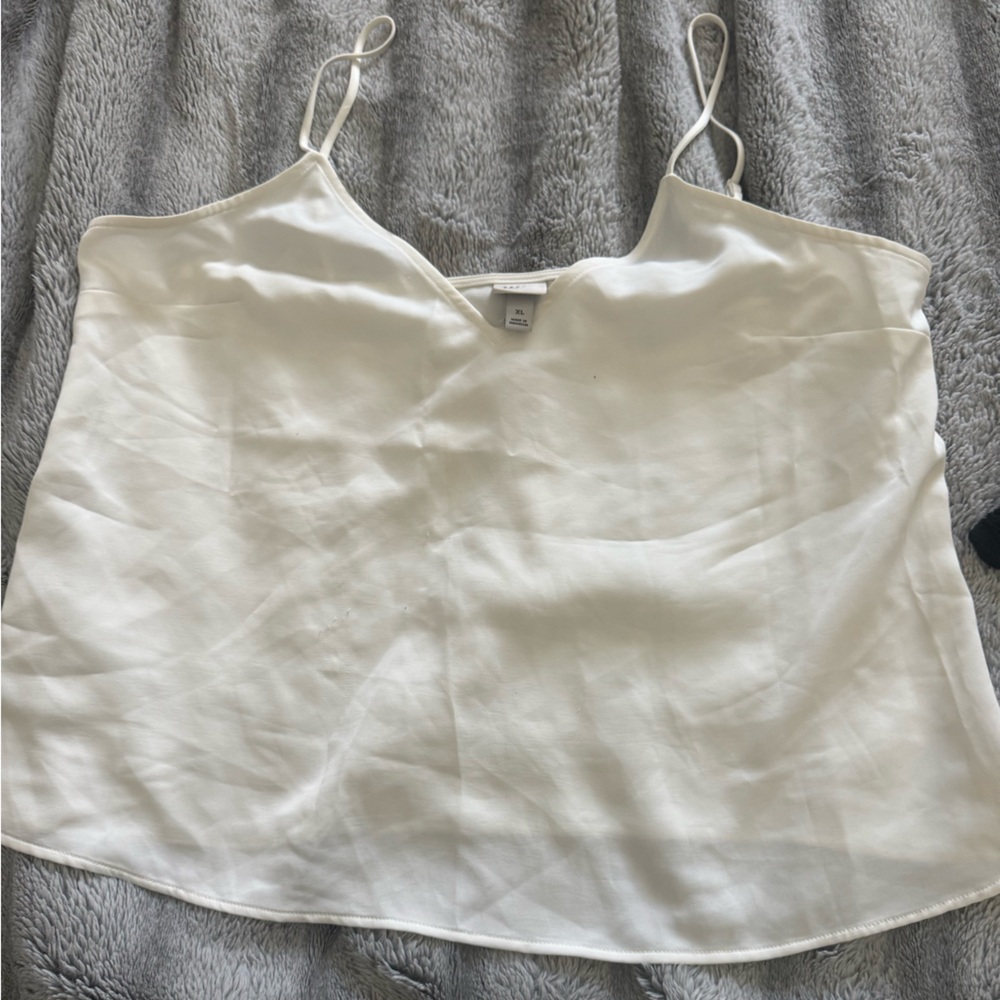 Chic White Satin Tank Top